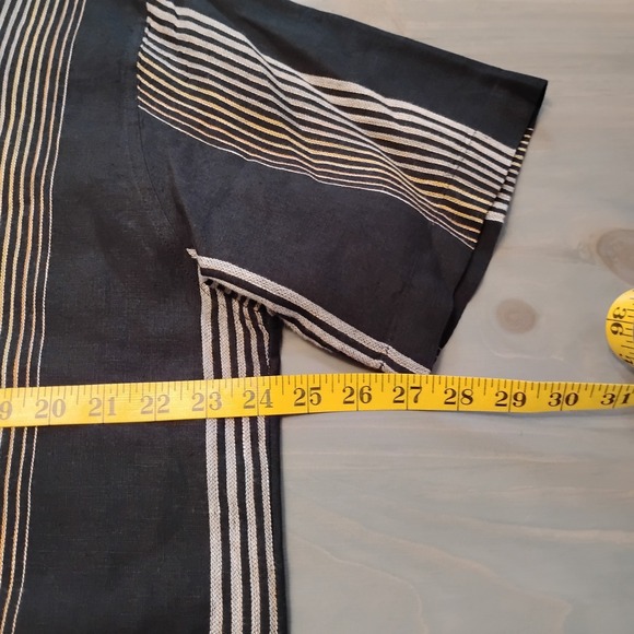 Havana Shirt Co Cabana Shirt Men's L  Black With Gradating Stripes Short Sleeve - Picture 5 of 8